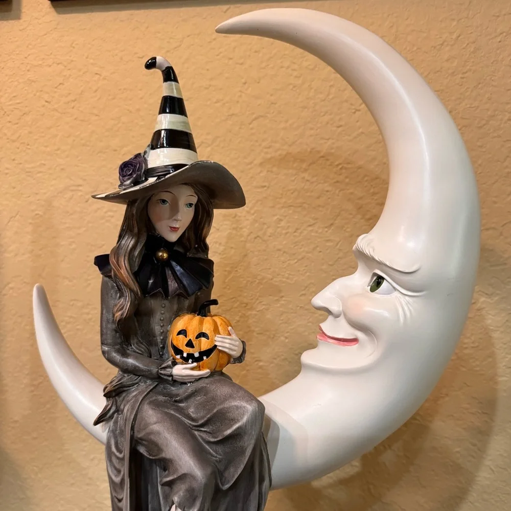 MacKenzie-Childs Spellbound Witch & Moon Figure - Picture 2 of 2